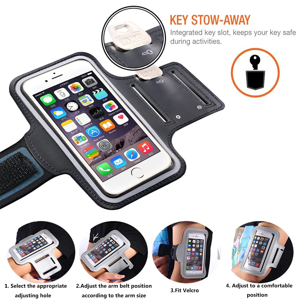 🏃 Sports Phone Armband – Waterproof Running Arm Bag for All Phones