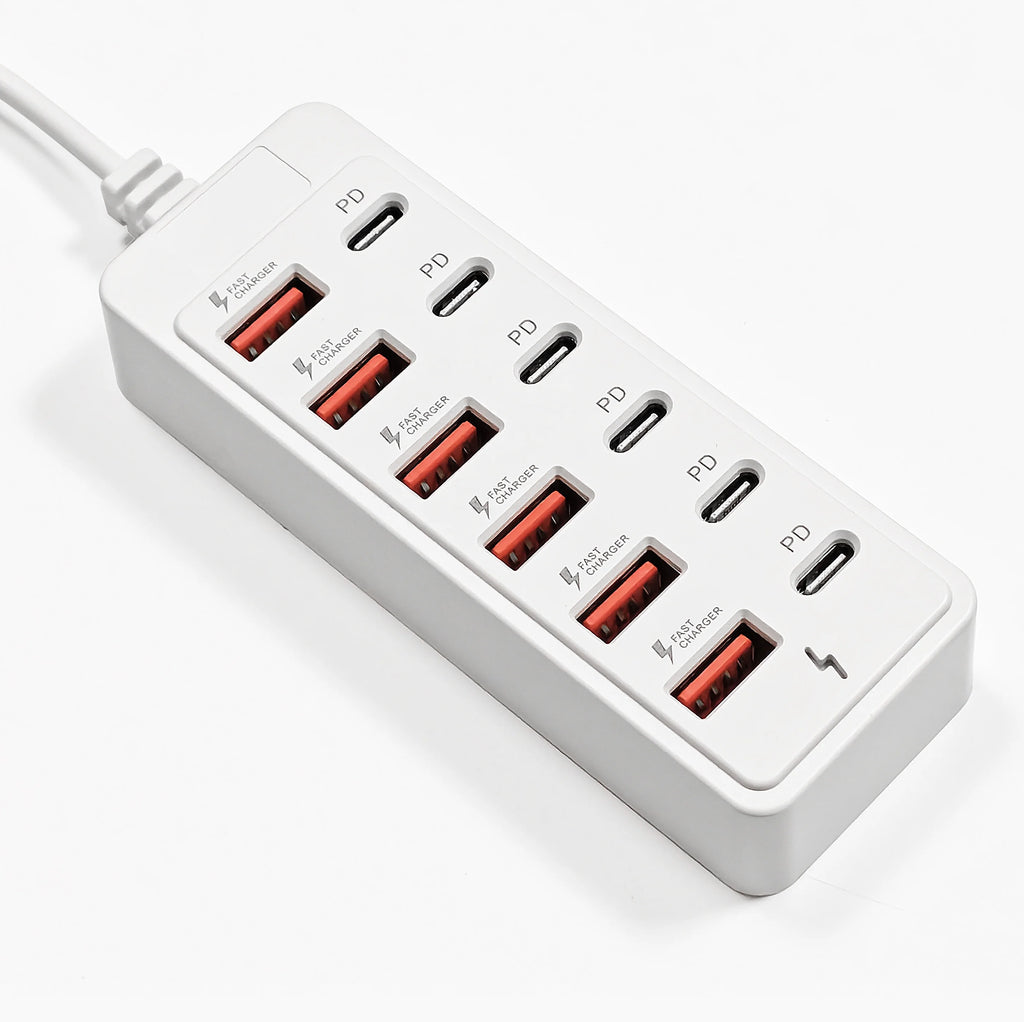 12-Port USB Desktop Charging Station  Smart Multi-Device Charger Hub