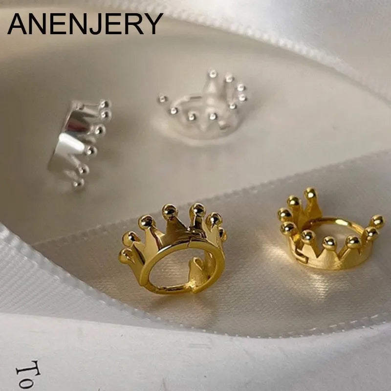French Style Copper Clip Earrings – Trendy Round Design for Women