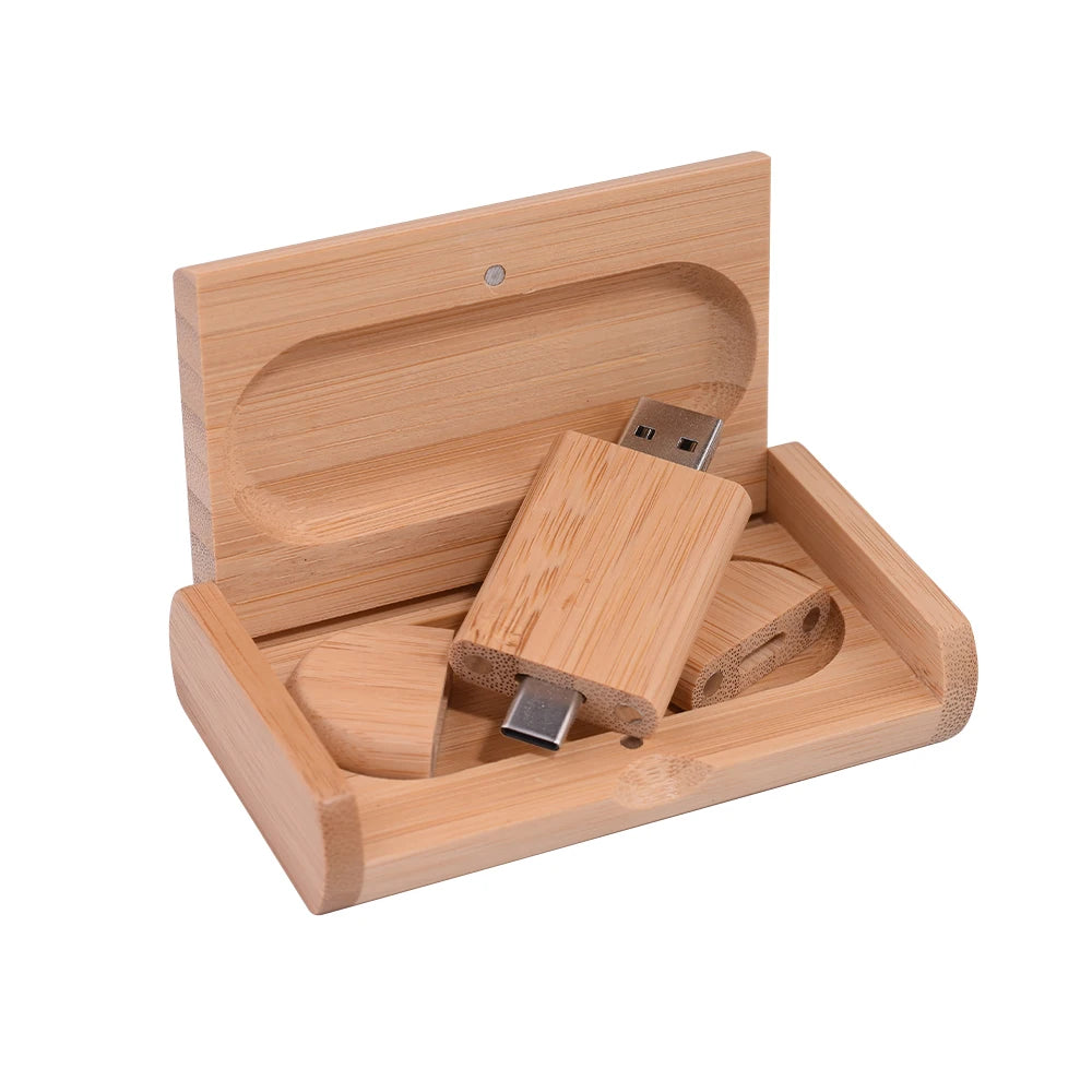 Creative Wooden USB Flash Drive – TYPE-C & USB 2.0 Dual Port