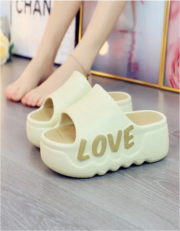 Feerldi New 2025 White Pink Bow-knot Slippers Woman High Platform EVA Slides Designer Sandals Beach Clogs Women Elevator Shoe