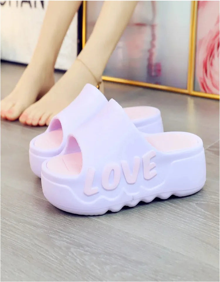 Feerldi New 2025 White Pink Bow-knot Slippers Woman High Platform EVA Slides Designer Sandals Beach Clogs Women Elevator Shoe