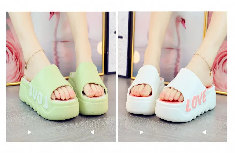 Feerldi New 2025 White Pink Bow-knot Slippers Woman High Platform EVA Slides Designer Sandals Beach Clogs Women Elevator Shoe