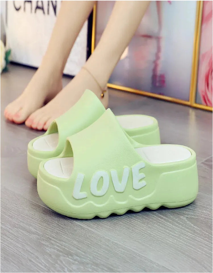 Feerldi New 2025 White Pink Bow-knot Slippers Woman High Platform EVA Slides Designer Sandals Beach Clogs Women Elevator Shoe