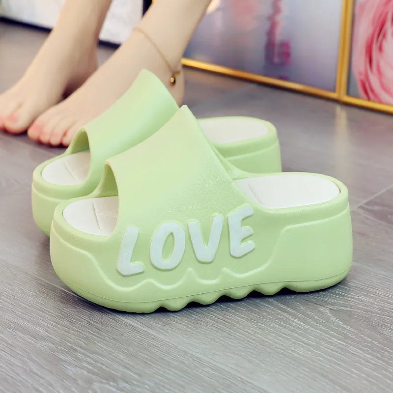 Feerldi New 2025 White Pink Bow-knot Slippers Woman High Platform EVA Slides Designer Sandals Beach Clogs Women Elevator Shoe