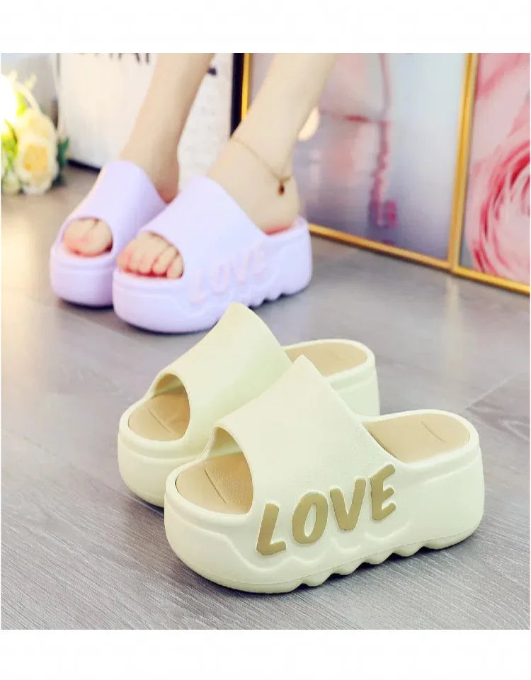 Feerldi New 2025 White Pink Bow-knot Slippers Woman High Platform EVA Slides Designer Sandals Beach Clogs Women Elevator Shoe