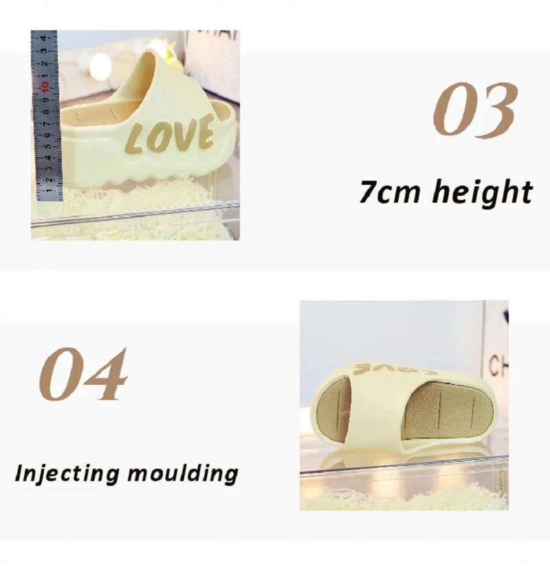 Feerldi New 2025 White Pink Bow-knot Slippers Woman High Platform EVA Slides Designer Sandals Beach Clogs Women Elevator Shoe