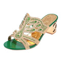 Women's Sandals Summer New Water Diamond Thick Heel Hollow One line Tuo Fish Mouth Beach Sandals Women's Large Size Slippers