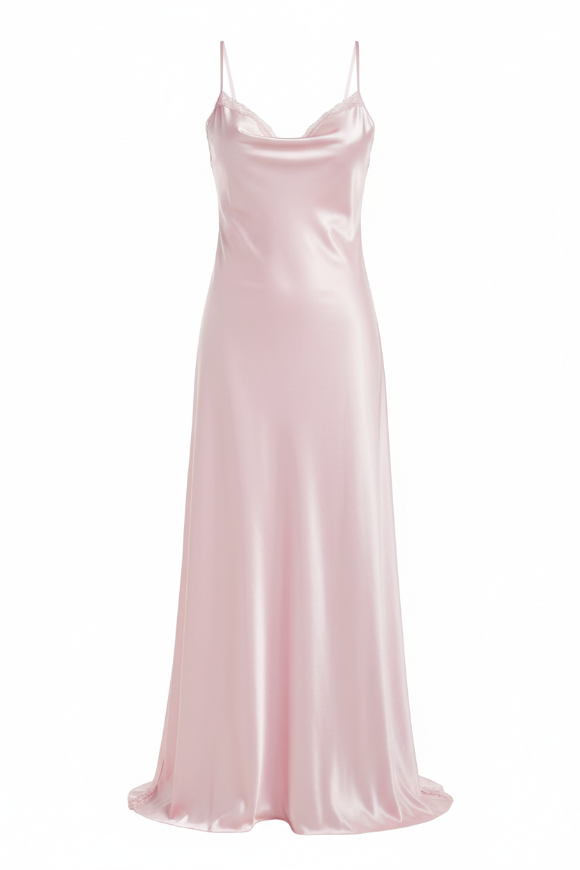 Women's Night Dress - Pink Satin